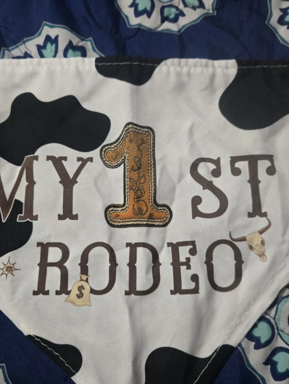 Kids White 'My 1st Rodeo' Birthday Banner And Bandana Bib